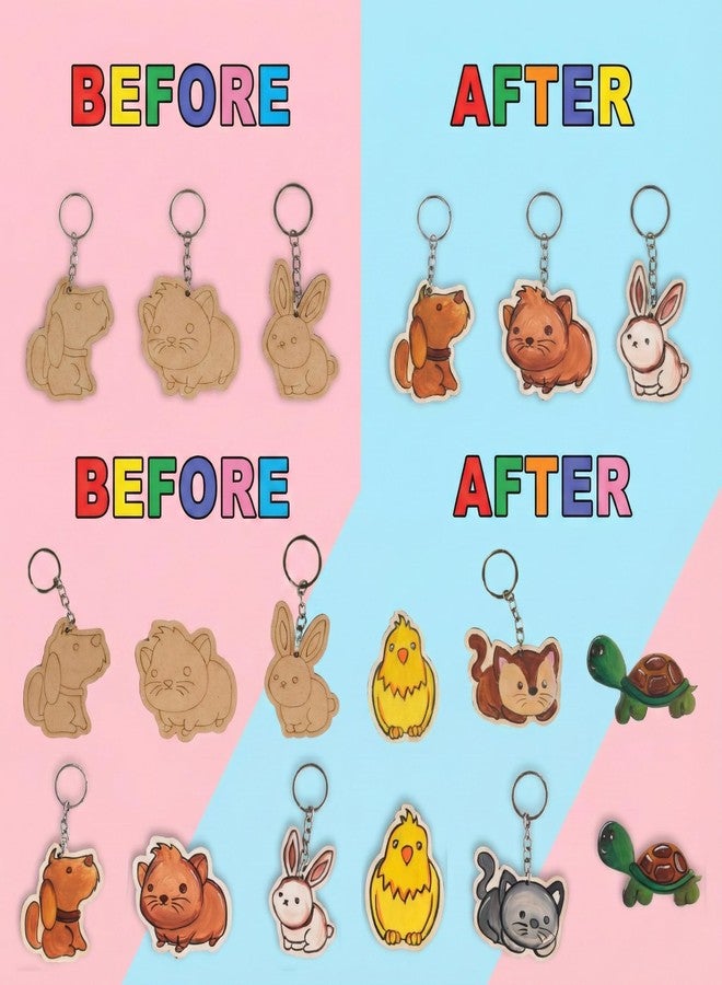 HOBBY INDIA DIY Keychain Fridge Magnet Painting Kit for Kids & Adult | Creative Art & Craft Set Gift for Girls & Boys | Cute Resin Activity Key Chain Making | Fun Birthday & Home Decor (Animal) - Image 5